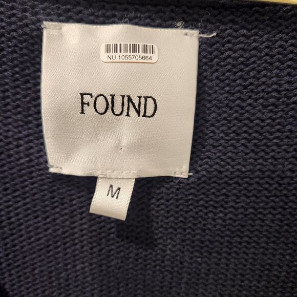 Free People X Found oversized Horse Isles distressed blue knit vest size medium - Picture 7 of 8